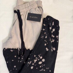 STRUT THIS Sweatpants, Khaki, Black, Size XS. Ribbing at waist & Ankle NWT